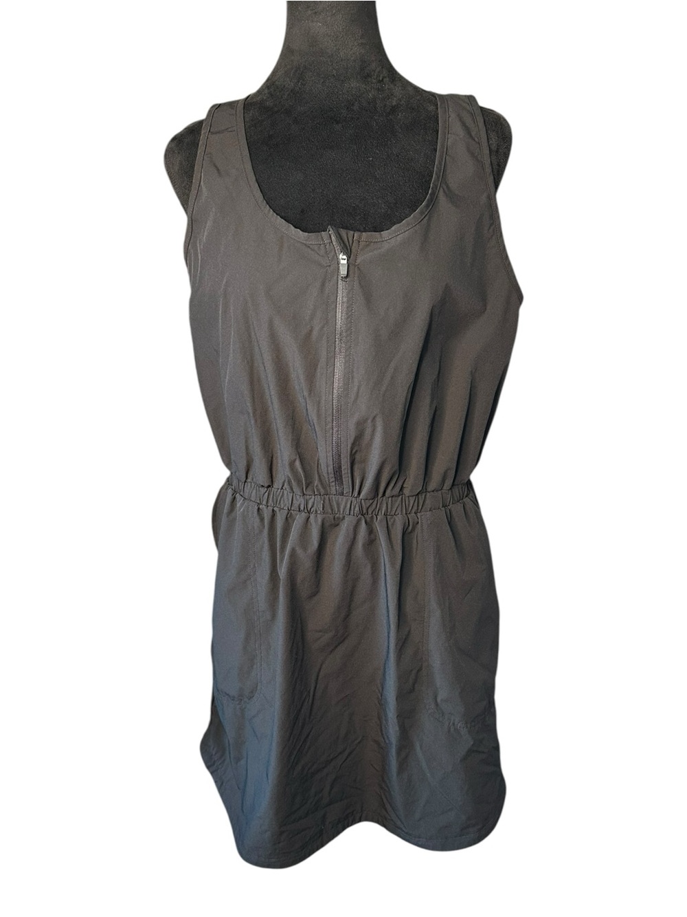 Halara Women’s L Black Hiking Dress Water Repellent Half Zip Pockets Athletic